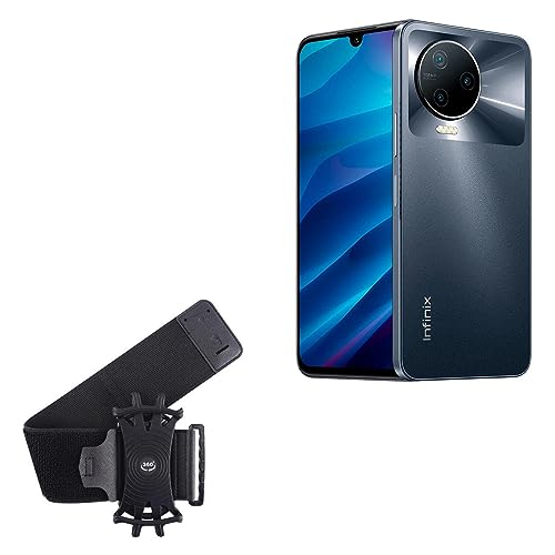 BoxWave Holster Compatible with Infinix Note 12 (2023) - ActiveStretch Sport Armband, Adjustable Armband for Workout and Running - Jet Black