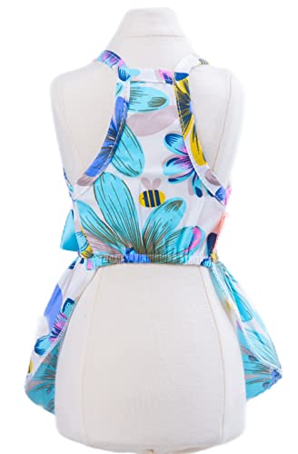 Msnfoasm New Spring Summer Puppy Dog Dress,Cute Colored Sun Flower Dog Bow Skirt For Small Girl Dogs(White Sunflower,L) #TOP1