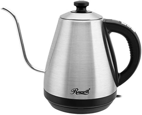Rosewill Pour Over Gooseneck Kettle for Coffee and Tea, Temperature Control with Variable Temperature Settings, Stainless Steel, RHKT-17002