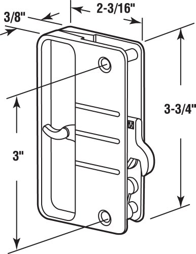 Prime-Line A108 Black Plastic Screen Door Latch and Pull with Security Lock for Anjac Doors - Home Security, Indoor Use 