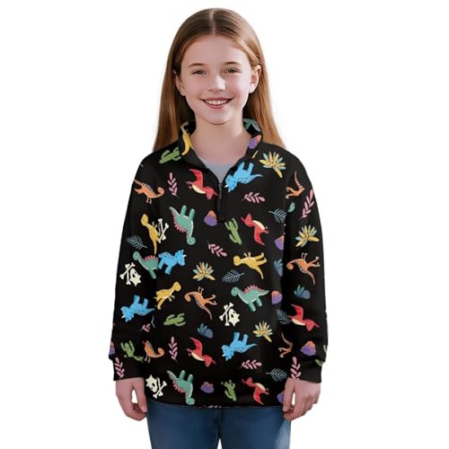 Sweatshirts for Girls Quarter Zip Pullover Sweatshirt Kids Casual Long Sleeve Tops Teen Girls Fall Winter Clothes2