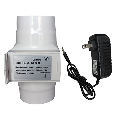 Ventilatore Scarico Tubo 3 Pollici 20W 75Mm Booster Sfiato Dell'Aria 12V Ventilatore Scarico Ventilatore Condotto In Linea 130Cfm Ventilatore Sfiato V