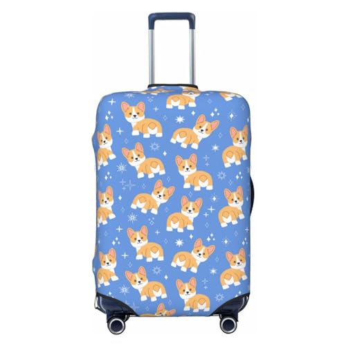 Kawaii Corgi For Travel Luggage Cover Suitcase Protector Fits 18-32 Inch Travel Luggage Protector Elastic Luggage Anti-Scratch Suitcase Cover