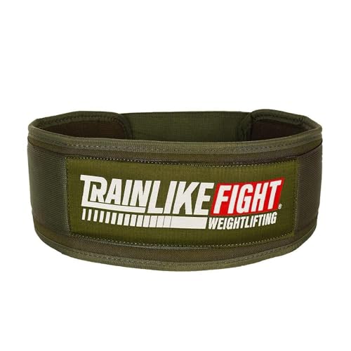 TRAINLIKEFIGHT Cinturón de Halterofilia ENTRY – Color OD GREEN, XL – Refuerzo lumbar, hebilla reforzada, ideal para levantamientos funcionales y fuerza – Tallas XS‑XL