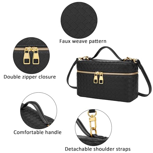 Image of Trendy Shoulder Bags for Women Mini L19 Square Box Satchel Bag Cute PU Leather Crossbody Purse with Adjustable Strap