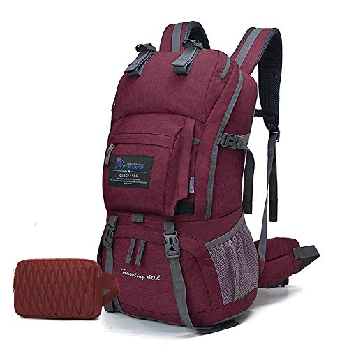 MOUNTAINTOP Mochila de Senderismo 40 litros Impermeable Mochila Trekking Mochila al Aire Libre Escalada Deporte Viajes Acampadas con Cubierta de Lluvia 35 x 16 x 51cm Combinación