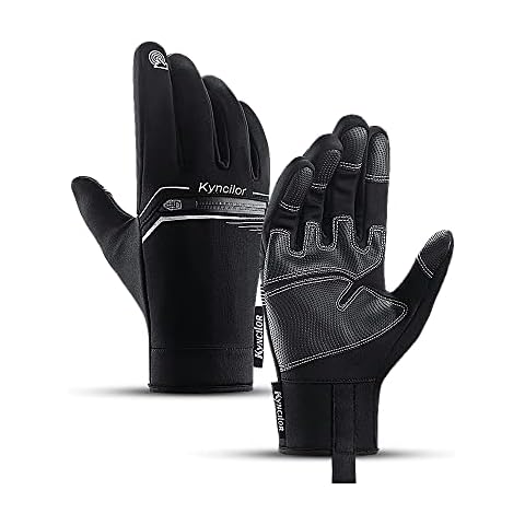 Kyncilor Winter Gloves Warm Gloves for Men Women Anti-Slip Touchscreen Waterproof Driving Gloves zipper for Running Hiking Cycling Walking Cover