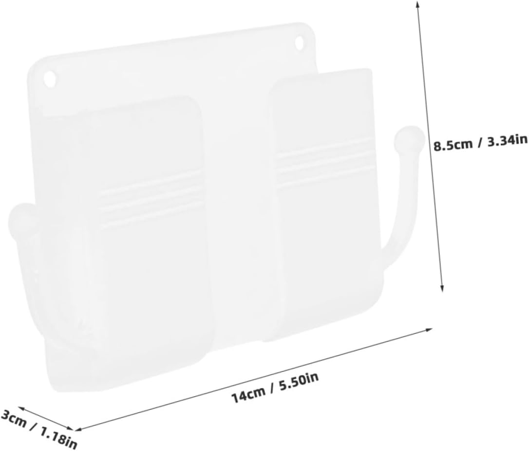 TEHAUX 15pcs Wall Mount Phone Holder Self-adhesive Remote Storage Box for Bedside Living Room Office Convenient Phone Stand for Smooth
