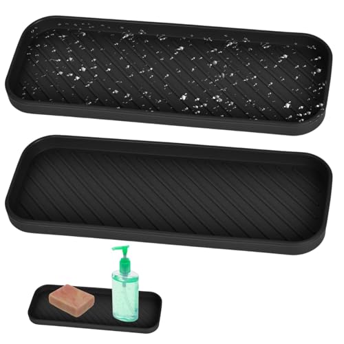 EVBOTGEE 2 Pièces Organisateur d’Évier en Silicone Porte Éponge Cuisine Organisateur Étroit de Cuisine Tapis Égouttoir pour Éponges Brosses Liquide Vaisselle Savon