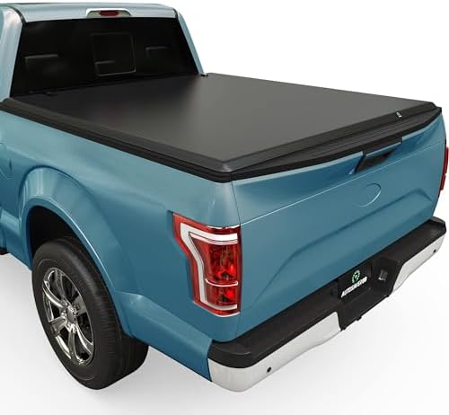 AUTOSAVER88 Soft Quad-Fold Tonneau Cover Fit for 2015-2026 Ford F...