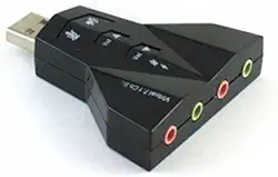 Placa de Som USB Virtual 7.1 CH 3D para 2 Fones + 2 Microfones