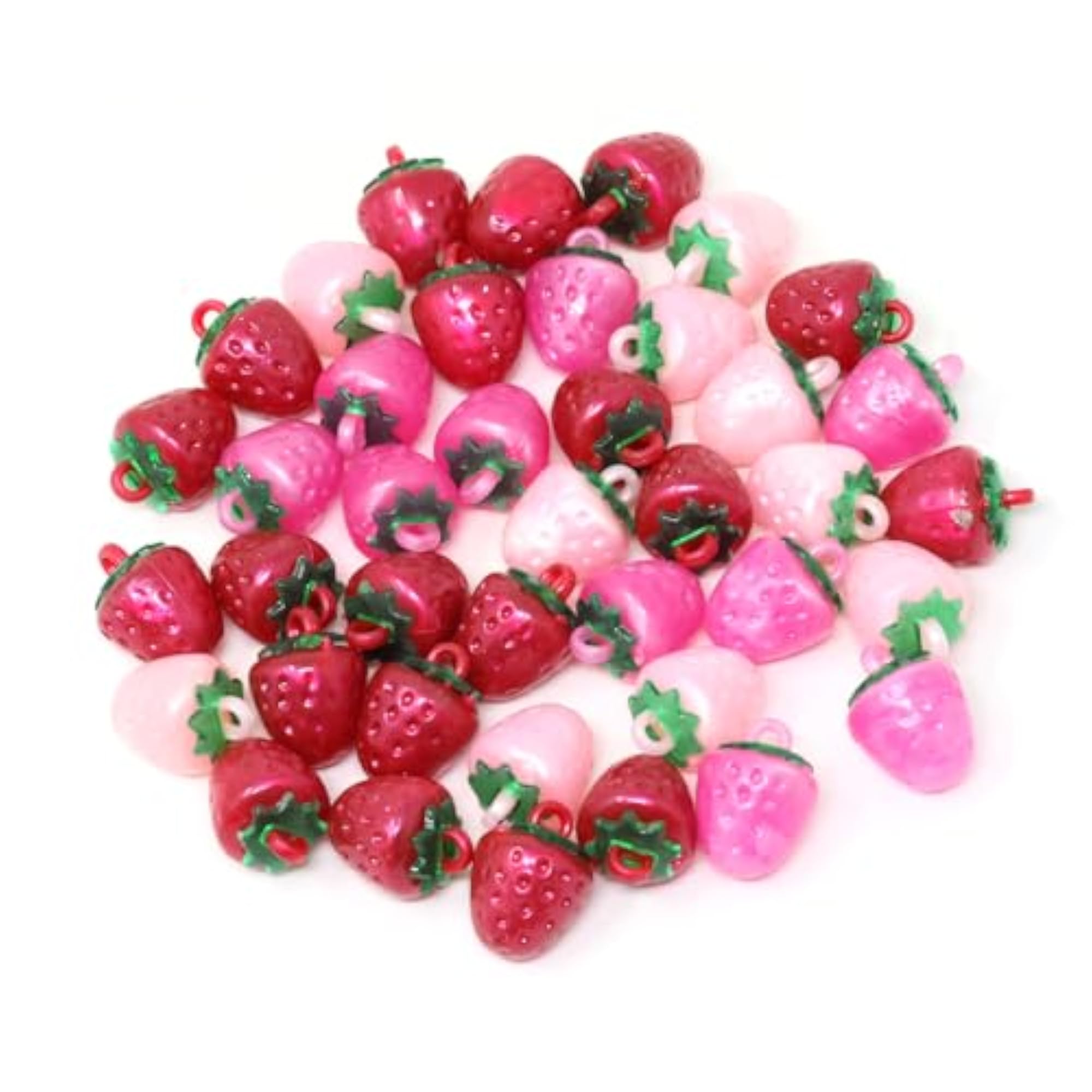 40PCS Cute Sweet Strawberry Resin Charms Pendant