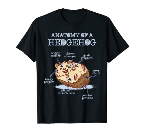 Anatomía del erizo lindo amante de los animales erizo puercoespín Camiseta