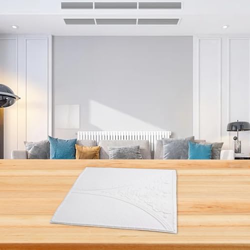 Hosrivae Adhesivo 3D para pared, azulejos de espuma de polietileno suave y paneles de efecto de ladrillo de piedra para sala de estar, dormitorio, cocina y decoración de pared de TV (35 x 35 (blanco)