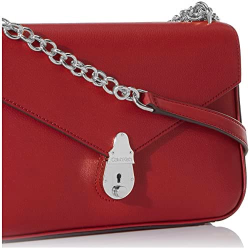 Calvin Klein Lock Leather Shoulder Bag Poppy4