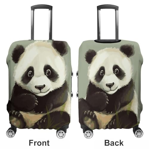 Cute Little Panda Printed Luggage Cover Protector, Fits 18-32 Inch Luggage3