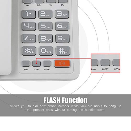Teléfono de línea con cable para escritorio blanco miniatura 3