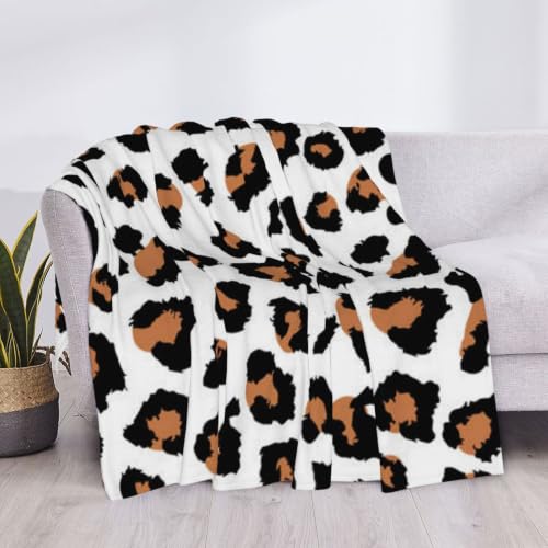 Couverture flanelle léopard contre le froid plaid doux canapé lit - 5