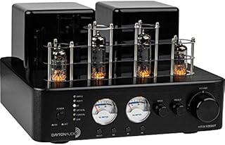 Dayton Audio HTA100BT Hybrid Stereo Tube Amplifier with Bluetooth USB Aux Phono in Sub Out 100W