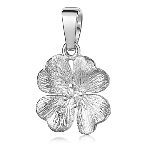 Pendentif trèfle MATERIA en argent avec chaîne au choix, le cadeau porte-bonheur idéal