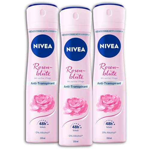 3 er Pack NIVEA Anti-Transpirant Spray Rosenblüte Deospray Deo 3 x 150 ml