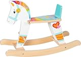 goki 53769 - Schaukelpferd Sunny 66 - Holz Schaukelpferd mit Rückenlehne – fröhliches Schaukeltier für Kinder ab 12 Monaten