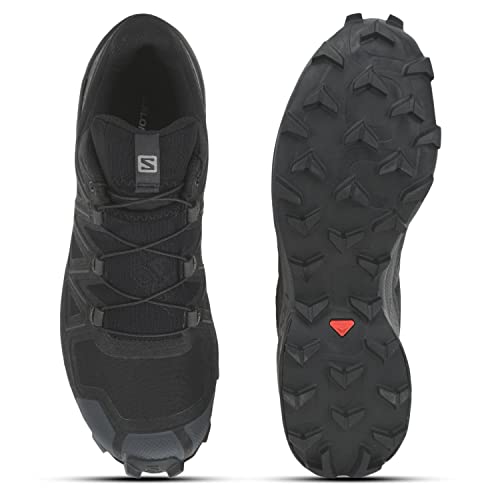 Salomon Tênis de corrida masculino Speedcross 5, Preto/Preto/Fantasma, 9