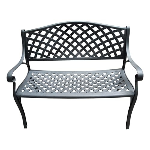 Image of Oakland Living Outdoor Aluminum Modern Patio Bench Loveseat