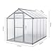 Gegaden Gewächshaus Aluminium für den Garten |Mit 8 cm dickeres Fundament| 242*190*195 cm | Vielseitig nutzbar als Treibhaus Gartenhaus winterfest Aufzucht Tomatenhaus Frühbeet und Pflanzenhaus silber