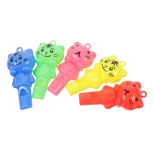 Totority Train Whistle Lanyard 10pcs Assorted Plastic Whistles for Boys and Girls for Racing Training Events Random