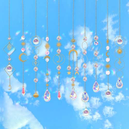 Fiauli 200-teiliges DIY-Set zur Herstellung von Sonnenfängern, Bunte Kristalle, Sonnenfänger, Kristallkugel-Prisma, Regenbogen-Anhänger für Fenster, drinnen und draußen, Garten, Weihnachten, Hoc – Bild 3