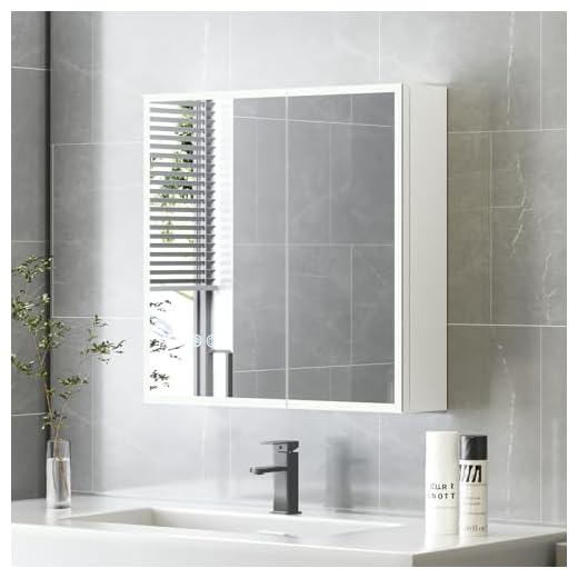 HySail Spiegelschrank Bad mit Beleuchtung, Dimmbare Helligkeit & 3 Farbtemperaturen, 60x60x14 cm Badezimmer Spiegelschrank mit Touch-Schalter, Anti-Beschlag & Steckdose, Komplett Vormontiert