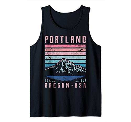Portland Oregon Retro Mountain Home State Vintage Mt. Hood Tank Top Cover