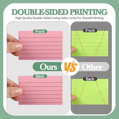 ELAKIRI 1200er Karteikarten a8 Liniert,150g/m² Verdicktes Papier Bunt Lernkarten,5.2 x 7.4cm Klein Flashcards für Vokabelkarten,Formeln und Notizen,Index Cards für Büro Schule Präsentation Vortrag