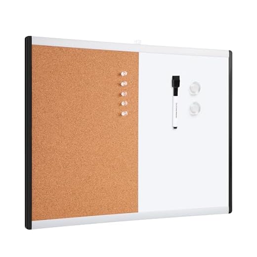 Amazon Basics Magnetic Dry-Erase Board, Combo Board, Plastic/Aluminum Frame, 17" x 23"