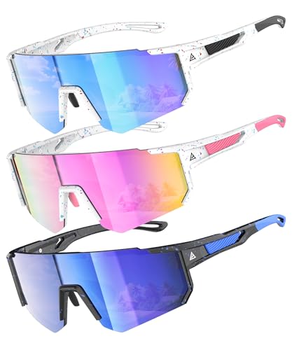 Image of Kids Sunglasses Youth Baseball Softball Sunglasses for Girls Boys Age 4-14 UV Protection Sports Kids 3 Pack