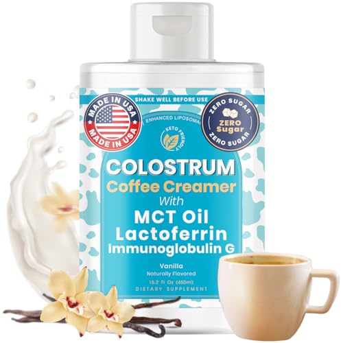 Bovine Colostrum with MCT Oil, Lactoferrin, IgG by Owl & Ox | Grass Fed, US Based | Skin Health, Gut Health and Immune Support | Sugar Free, Keto Friendly, Non GMO | Made in USA
