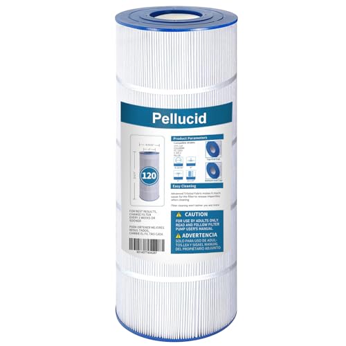 PELLUCID Pool Filter Compatible with Hayward C1200, CX1200RE, Pleatco PA120, Unicel C-8412, Filbur FC-1293, Clearwater II 125, Easy to Clean and Reuse, Advanced Filtration System for Long Life, 1 Pack