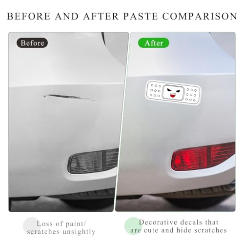 Image of Car Cartoon Decals, Strip & Cross Funny Bandage Auto Stickers with UV Protection, Waterproof Self-Adhesive Cute PVC Decals, Universal Car Accessories for Decor (Black)