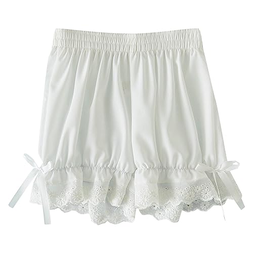 Girls Lace Bike Short Dance Undershorts Kids Solid Floral Trim Short Leggings Underwear for Playground Gym Sports