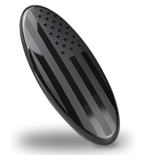 Image of Fit Ford Interior American Flag Emblem Cover Sticker Decal Compatible for Ford Fusion Escape Focus F150 Edge Bronco Transit Fiesta Ecosport All Models (Black)