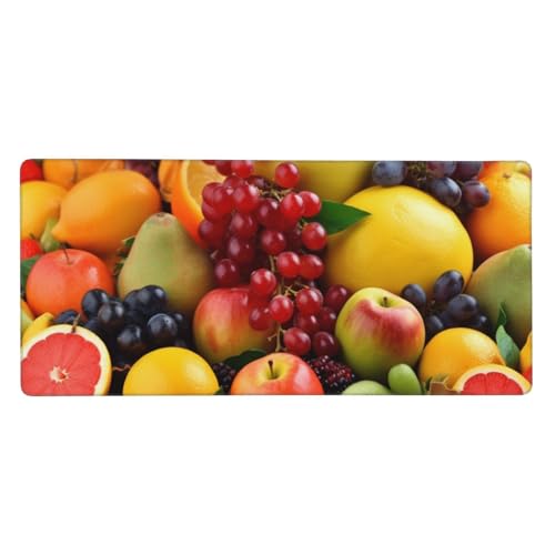Tapis de souris long motif fruits frais pour décoration de bureau