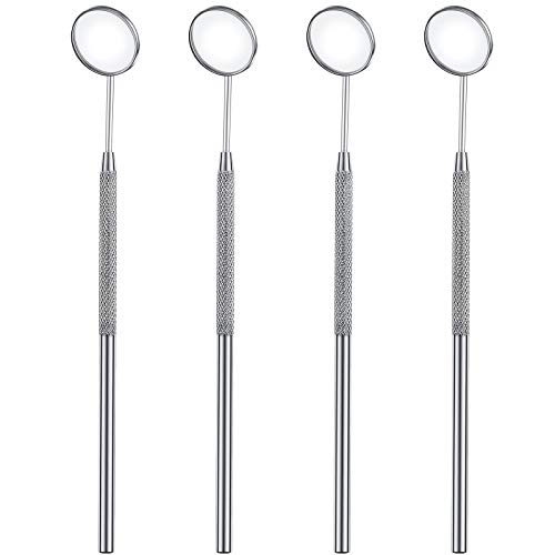 4 Pieces Eyelash Extension Mirror Makeup Detachable Mirrors Dental Mirror Stainless Steel Beauty Tools Mirror Inspection Mirror Dental Tool Inspect Instrument for Observing Small Details