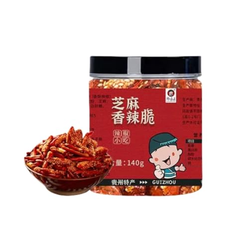胡麻唐辛子 パリパリ ピリ辛唐辛子 ピリ辛炒め 干し唐辛子 中華料理 唐辛子 スティック スナック スナック菓子 辛い唐辛子 貴州名物 ネット 紅赤 胡麻唐辛子 ダイニングフード カジュアル おつまみ (1缶)