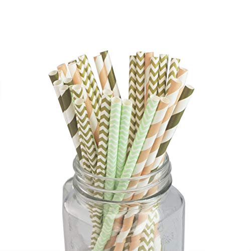 Ounona 100 x Cannucce di carta con motivi, per
