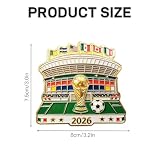 Magnetyczny magnes na lodówkę MŚ 2026, obrotowy, artykuł dla fanów, prezent kolekcjonerski i dekoracja dla fanów, biura, kuchni, 1 sztuka, 80 x 75 mm, złoty