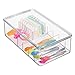 mDesign Baby Feeding Storage Box Organizer for Spoons, Forks, Bibs, Burping Towels - Divided, Clear