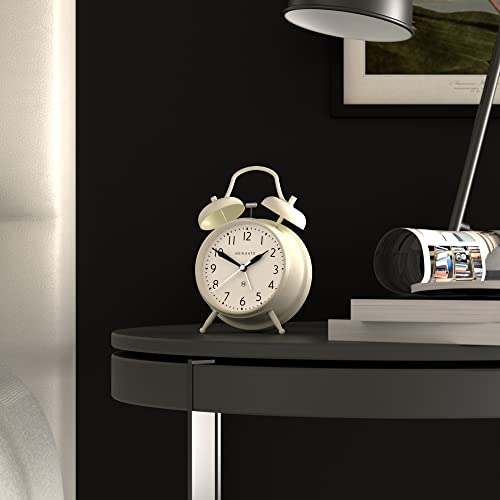 Newgate® Classic Twin Bell Alarm Clock - The Covent Garden Metal Alarm Clock - Bedroom Accessories - Desk Accessories - Bedside Alarm Clock - Retro Alarm Clock - Traditional Alarm Clock - White #TOP2