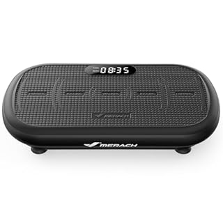MERACH Powerful Vibration Plate Exercise Machine for Weight Loss and Shaping, 13 mm Large Amplitude, 200 kg Weight Capacity, Silicone Pedal, Built-in Bluetooth Speaker (Black)