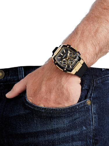 Image of GUESS Black Rectangle Dial Analog Men's Watch - GW0956G2
